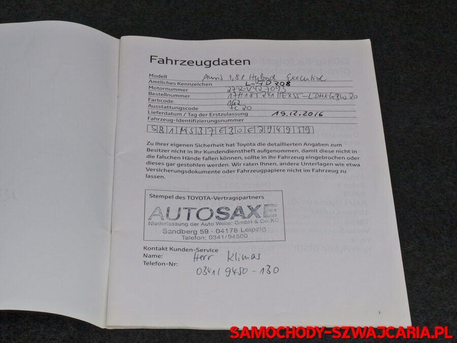 Toyota Auris 1.8 HSD Executive